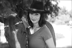 famouse organist Dr. Carol Williams poses with her horse